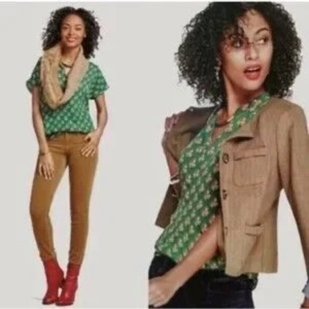 CAbi Style #3252 Stevie Green Floral Blouse